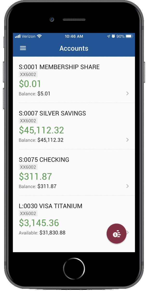online banking screenshot
